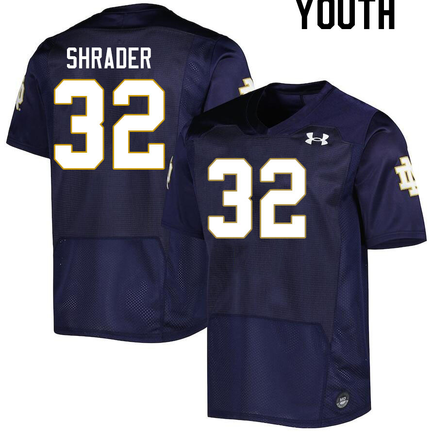 Youth #32 Spencer Shrader Notre Dame Fighting Irish College Football Jerseys Stitched Sale-Navy
